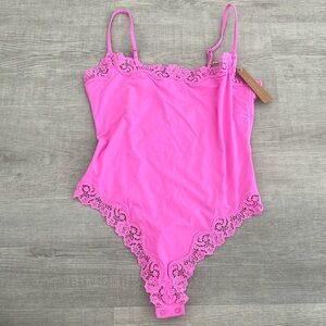 NWT SKIMS Pink Lace Bodysuit